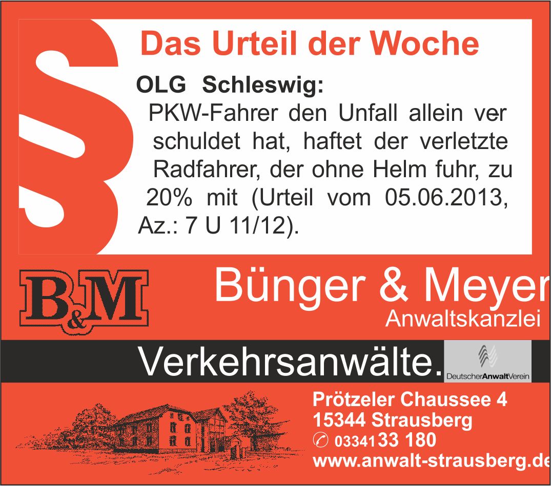 Urteil der Woche im Märkischen Sonntag am 23.03.2014